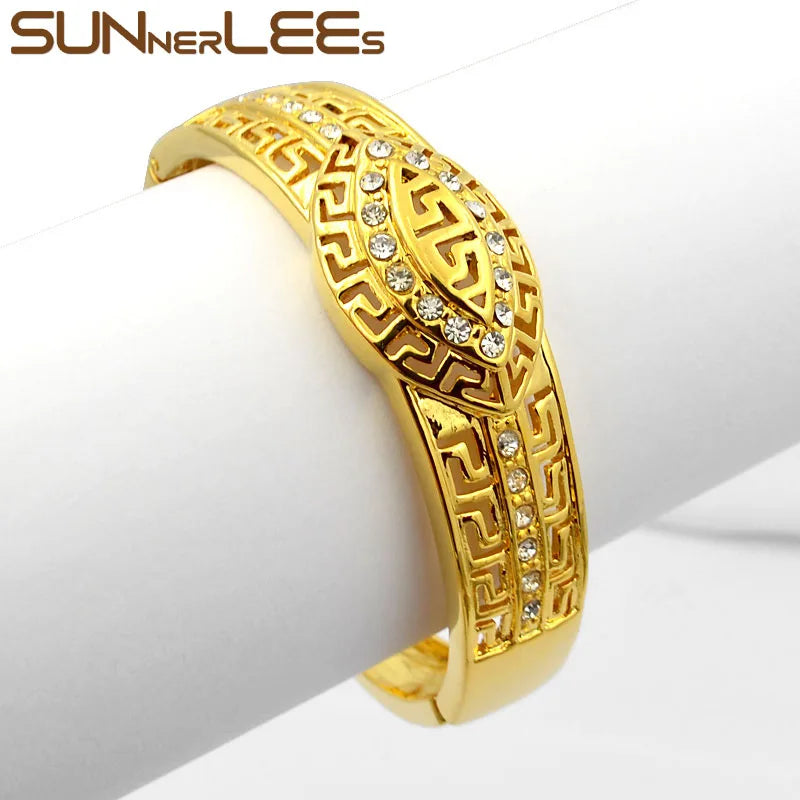 CZ Gold-Color Bangle for Women Girls