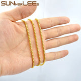 Plated Bracelet 2.5mm Box Link Chain Men Women Gift C57
