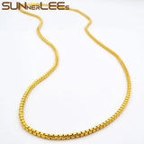 Plated Bracelet 2.5mm Box Link Chain Men Women Gift C57