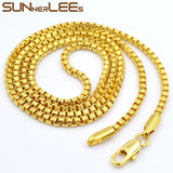 Plated Bracelet 2.5mm Box Link Chain Men Women Gift C57