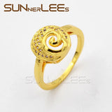 Strange Buds Clear Cubic Zirconia Gold-Color Rings R47 Y