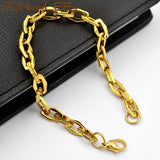 Stainless Steel Bracelet Geometric Link Chain High Polished Men Women Gift