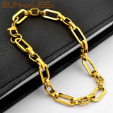 Geometric Link Chain Bracelet 6.5mm Silver Plated SC182