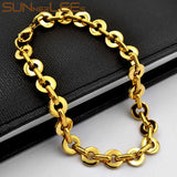 Geometric Link Stainless Steel Bracelet 8mm Silver Plated