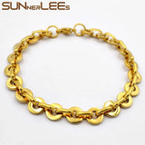 Geometric Link Stainless Steel Bracelet 8mm Silver Plated