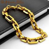 Stainless Steel Bracelet 8mm Link Chain Silver Plated Men Women Jewelry Gift