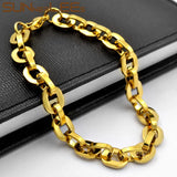 Stainless Steel Bracelet 8mm Geometric Link Chain Silver Plated SC208