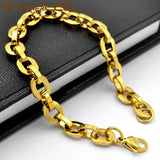 Stainless Steel Bracelet 8mm Geometric Link Chain Silver Plated SC208