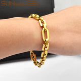 Stainless Steel Bracelet 8mm Link Chain Silver Plated Men Women Jewelry Gift