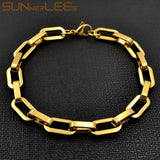 8mm Geometric Link Chain Stainless Steel Bracelet