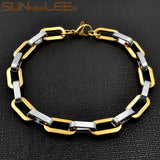 8mm Geometric Link Chain Stainless Steel Bracelet