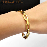 8mm Geometric Link Chain Stainless Steel Bracelet