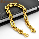 Stainless Steel Bracelet 8mm Link Chain Silver Plated Men Women Jewelry Gift