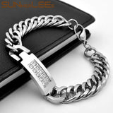 Stainless Steel ID Bracelet Polished Charm Link Clear Cubic Zirconia