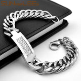Stainless Steel ID Bracelet Polished Charm Link Clear Cubic Zirconia
