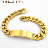 Stainless Steel ID Bracelet High Polished Link Chain Jewelry
