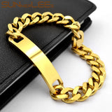 Stainless Steel ID Bracelet High Polished Link Chain Jewelry