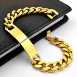 Stainless Steel ID Bracelet High Polished Link Chain Jewelry