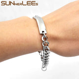Stainless Steel ID Bracelet High Polished Charm Link Chain SCB19