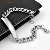Stainless Steel ID Bracelet High Polished Charm Link Chain SCB19