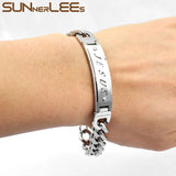 Stainless Steel ID Bracelet Jesus Christ Charm Link Chain