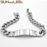 Stainless Steel ID Bracelet with Cross Charm