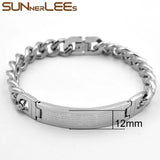 Stainless Steel ID Bracelet with Cross Charm