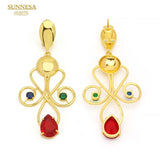 SUNNESA Dubai Lager Drop Earrings 18k Geometric Earrings