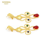 SUNNESA Dubai Lager Drop Earrings 18k Geometric Earrings