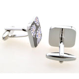 Purple Flower Design Cuff Links for Men's Shirt