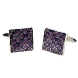 Purple Flowers Square CUFFLINKS for shirt J1004