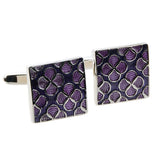 Purple Flowers Square CUFFLINKS for shirt J1004