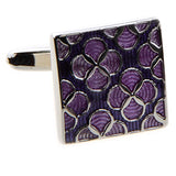 Purple Flowers Square CUFFLINKS for shirt J1004