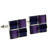 Men's Purple Square Cuff Links for Shirt