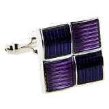 Men's Purple Square Cuff Links for Shirt
