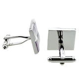 Men's Purple Square Cuff Links for Shirt