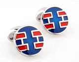 Men's Round Red/Pink/Purple Cuff Links for Shirt J1056
