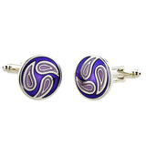 Men's Round Purple CUFFLINKS for Shirt J1008