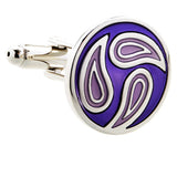 Men's Round Purple CUFFLINKS for Shirt J1008