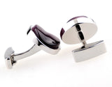 Men's Red Cat's Eye Round Cufflinks for Shirt J1083
