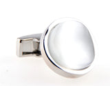 Men's Red Cat's Eye Round Cufflinks for Shirt J1083