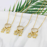 Boy Girl Love Necklaces Heart Shape Zirconia Pendants