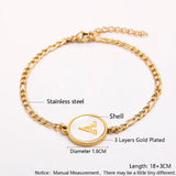 26 Letter Bracelet Stainless Steel Alphabet Initial Charm Shell Bracelet