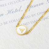 26 Letter Bracelet Stainless Steel Alphabet Initial Charm Shell Bracelet