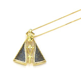 Copper CZ Cross Pendant Necklaces Women's Jewelry