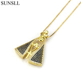 Copper CZ Cross Pendant Necklaces Women's Jewelry