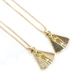 Cross Pendant Necklace Copper CZ Colar Feminina