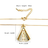 Copper CZ Cross Pendant Necklaces Women's Jewelry