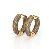 Golden Copper Pins Multicolor CZ Big Circle Hoop Earrings