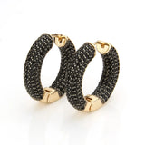 Golden Copper Pins Multicolor CZ Big Circle Hoop Earrings